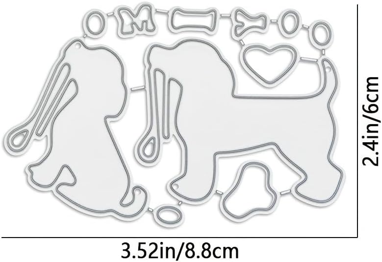Lapoo 3D Backgrounds Metal Cutting Die for Scrapbooking, New Cutting Dies DIY Album Card Making Decor Paper Craft Metal Die Cuts Party Wedding Decorations (Two Puppies 3.5 x 2.4 in) - Image 2
